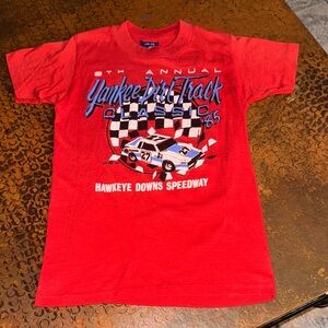 Hawkeye Downs Speedway Red Kids Short Sleeve Tee